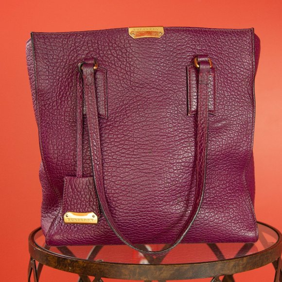 BURBERRY Woodbury Heritage Grain Leather Tote - Picture 1 of 8